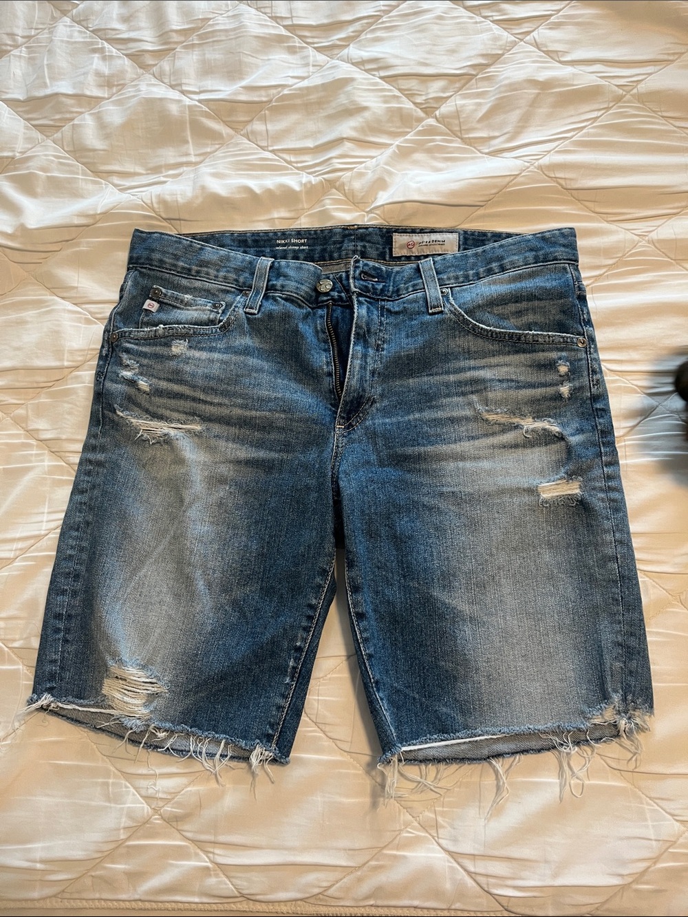 Women’s Distressed Denim Shorts - Blue